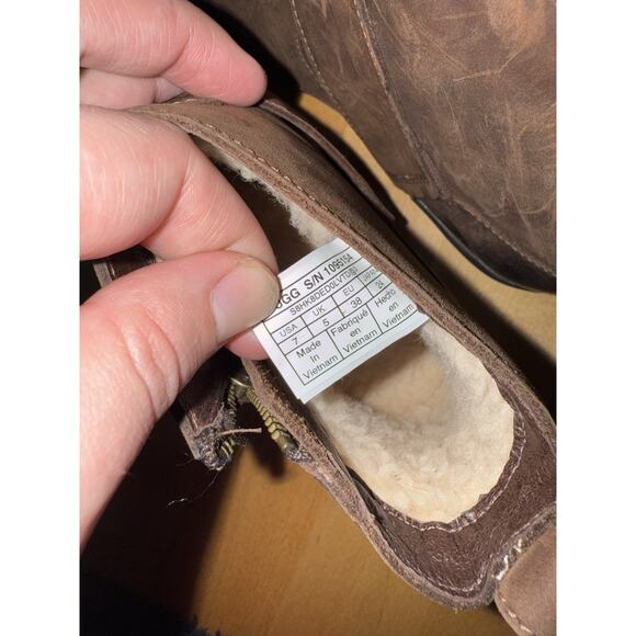 UGG CHEYNE WATERPROOF Winter BOOTS LEATHER COCONUT SHELL Brown 7 - Picture 6 of 7